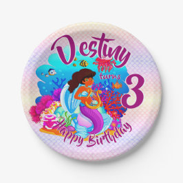 Naam Mermaid Birthday Party wijzigen Persoonlijk w Papieren Bordje