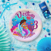 Naam Mermaid Birthday Party wijzigen Persoonlijk w Papieren Bordje (Feest)