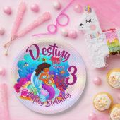 Naam Mermaid Birthday Party wijzigen Persoonlijk w Papieren Bordje (Feest)