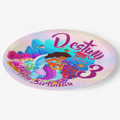 Naam Mermaid Birthday Party wijzigen Persoonlijk w Papieren Bordje (Gekanteld)