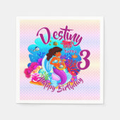 Naam Mermaid Birthday Party wijzigen Persoonlijk w Servet (Voorkant)