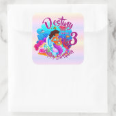 Naam Mermaid Birthday Party wijzigen Persoonlijk w Vierkante Sticker (Tas)