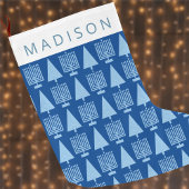 Naam Merry Blue Interreligieuze Chrismukkah Cute C Grote Kerstsok