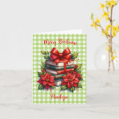 Naam Merry Bookmas Kaart (Gele Bloem)