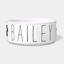 Naam met Afdrukken Paw Voerbakje