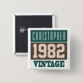 Naam met Button jaar 1982 (Voorkant /achterkant)