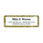 naam met faux gold glitter etiket (Voorkant)