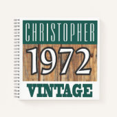 Naam met geboortejaar 1972 notitieboek (Voorkant)