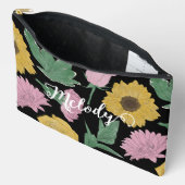 Naam met gestreepte bloemen Cosmetisch Etui (Open)