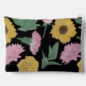 Naam met gestreepte bloemen Cosmetisch Etui (Achterkant)