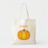  naam met Herfst pompoenillustratie Tote Bag (Voorkant)
