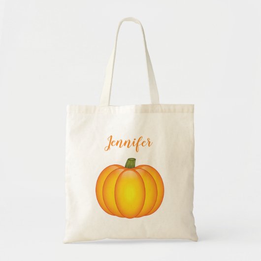  naam met Herfst pompoenillustratie Tote Bag (Voorkant)