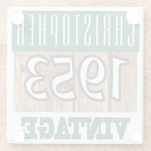 Naam met jaar 1953  glas Onderzetter (Achterkant)