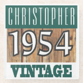 Naam met jaar 1954 glas Onderzetter Glazen Onderzetter (Voorkant)