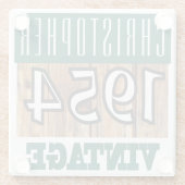Naam met jaar 1954  glas Onderzetter Glazen Onderzetter (Achterkant)