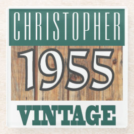 Naam met jaar 1955 glas Onderzetter