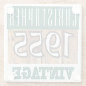 Naam met jaar 1955  glas Onderzetter (Achterkant)