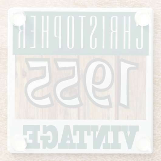 Naam met jaar 1955  glas Onderzetter Glazen Onderzetter (Achterkant)