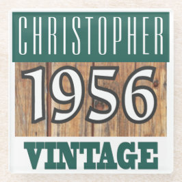 Naam met jaar 1956 glas Onderzetter