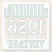 Naam met jaar 1956 glas Onderzetter (Achterkant)