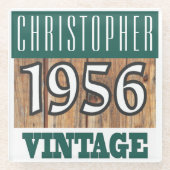 Naam met jaar 1956  glas Onderzetter Glazen Onderzetter (Voorkant)