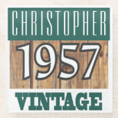 Naam met jaar 1957  glas Onderzetter Glazen Onderzetter (Voorkant)