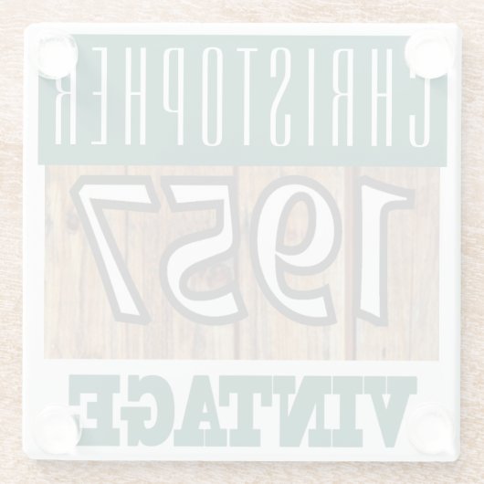 Naam met jaar 1957  glas Onderzetter Glazen Onderzetter (Achterkant)