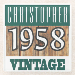 Naam met jaar 1958  glas Onderzetter