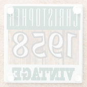 Naam met jaar 1958  glas Onderzetter (Achterkant)