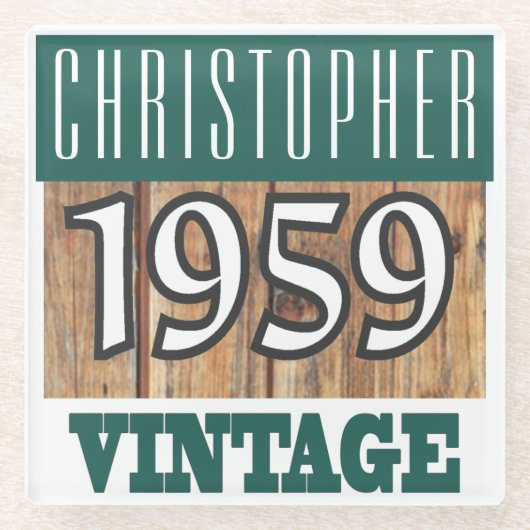 Naam met jaar 1959  glas Onderzetter Glazen Onderzetter (Voorkant)