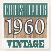 Naam met jaar 1960  glas Onderzetter (Voorkant)