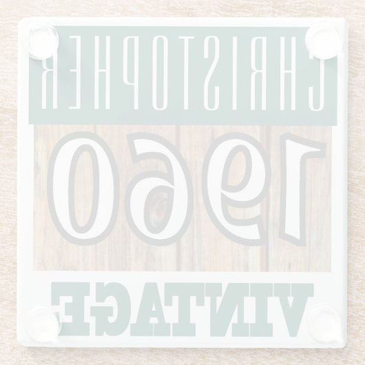 Naam met jaar 1960  glas Onderzetter (Achterkant)