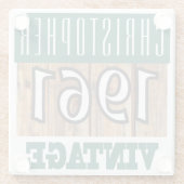 Naam met jaar 1961  glas Onderzetter Glazen Onderzetter (Achterkant)