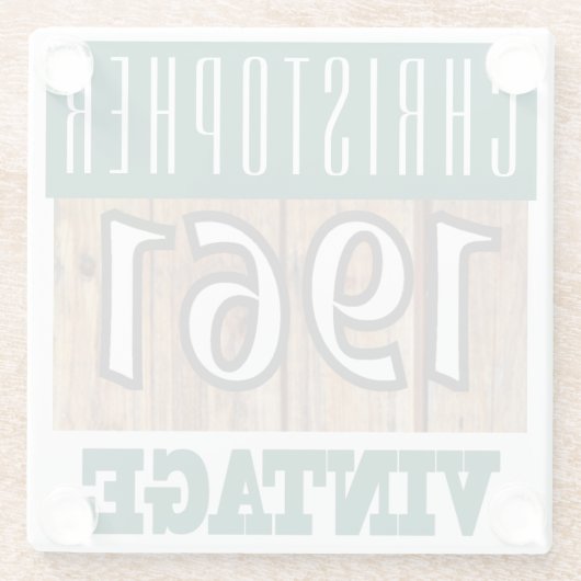 Naam met jaar 1961  glas Onderzetter Glazen Onderzetter (Achterkant)