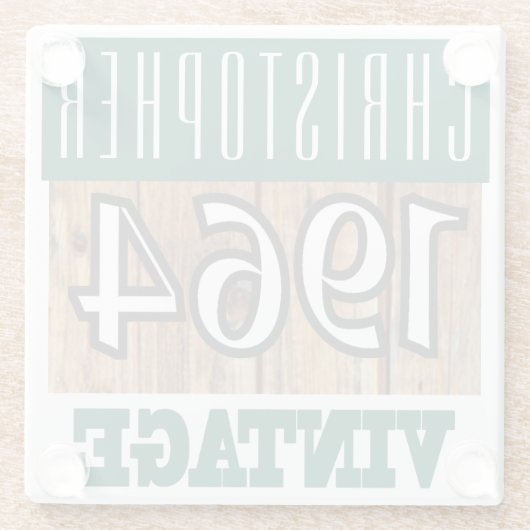 Naam met jaar 1964  glas Onderzetter (Achterkant)