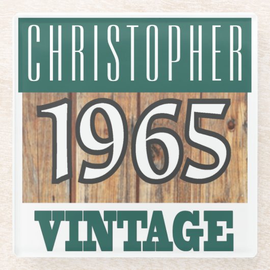 Naam met jaar 1965  glas Onderzetter (Voorkant)