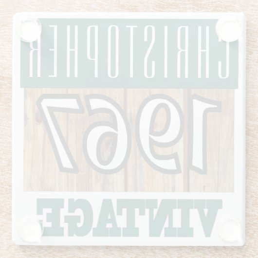 Naam met jaar 1967  glas Onderzetter Glazen Onderzetter (Achterkant)