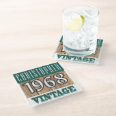 Naam met jaar 1968 glas Onderzetter (Schuin)