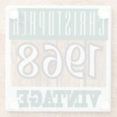 Naam met jaar 1968  glas Onderzetter Glazen Onderzetter (Achterkant)