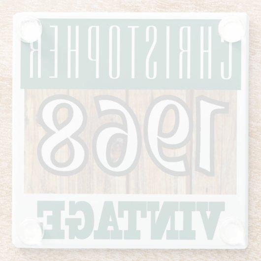 Naam met jaar 1968  glas Onderzetter Glazen Onderzetter (Achterkant)