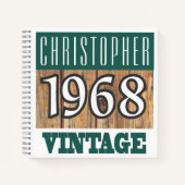 Naam met Jaar 1968 Vintage Notitieboek (Voorkant)
