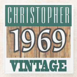 Naam met jaar 1969  glas Onderzetter