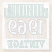 Naam met jaar 1969  glas Onderzetter (Achterkant)