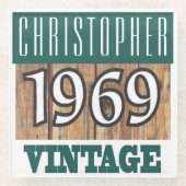 Naam met jaar 1969  glas Onderzetter Glazen Onderzetter (Voorkant)