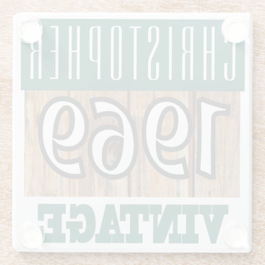 Naam met jaar 1969  glas Onderzetter Glazen Onderzetter (Achterkant)