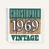 Naam met Jaar 1969 Vintage Notitieboek (Voorkant)