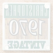 Naam met jaar 1970  glas Onderzetter (Achterkant)