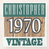 Naam met jaar 1970  glas Onderzetter Glazen Onderzetter (Voorkant)