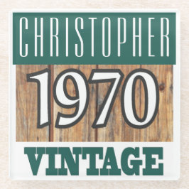 Naam met jaar 1970  glas Onderzetter Glazen Onderzetter