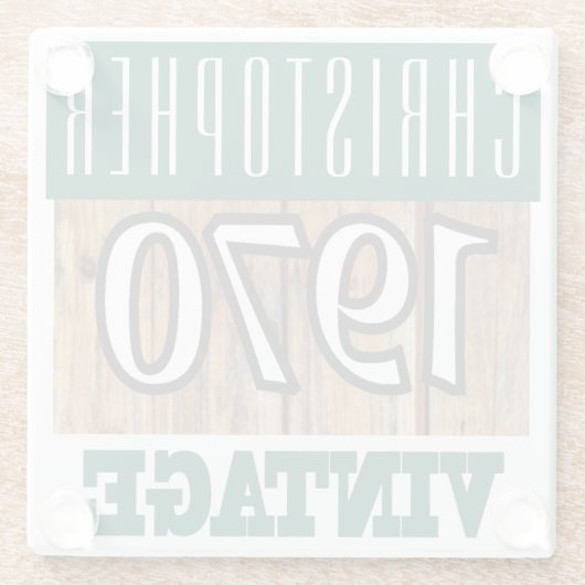 Naam met jaar 1970  glas Onderzetter Glazen Onderzetter (Achterkant)